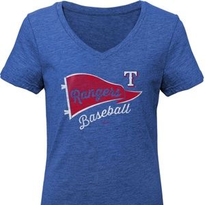 NWT TX Rangers Youth Girls Tri-Blend V-Neck S 7/8